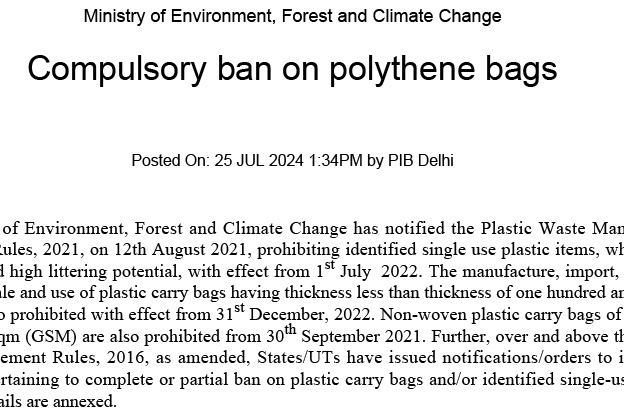 India State Wise Plastic Ban Policy